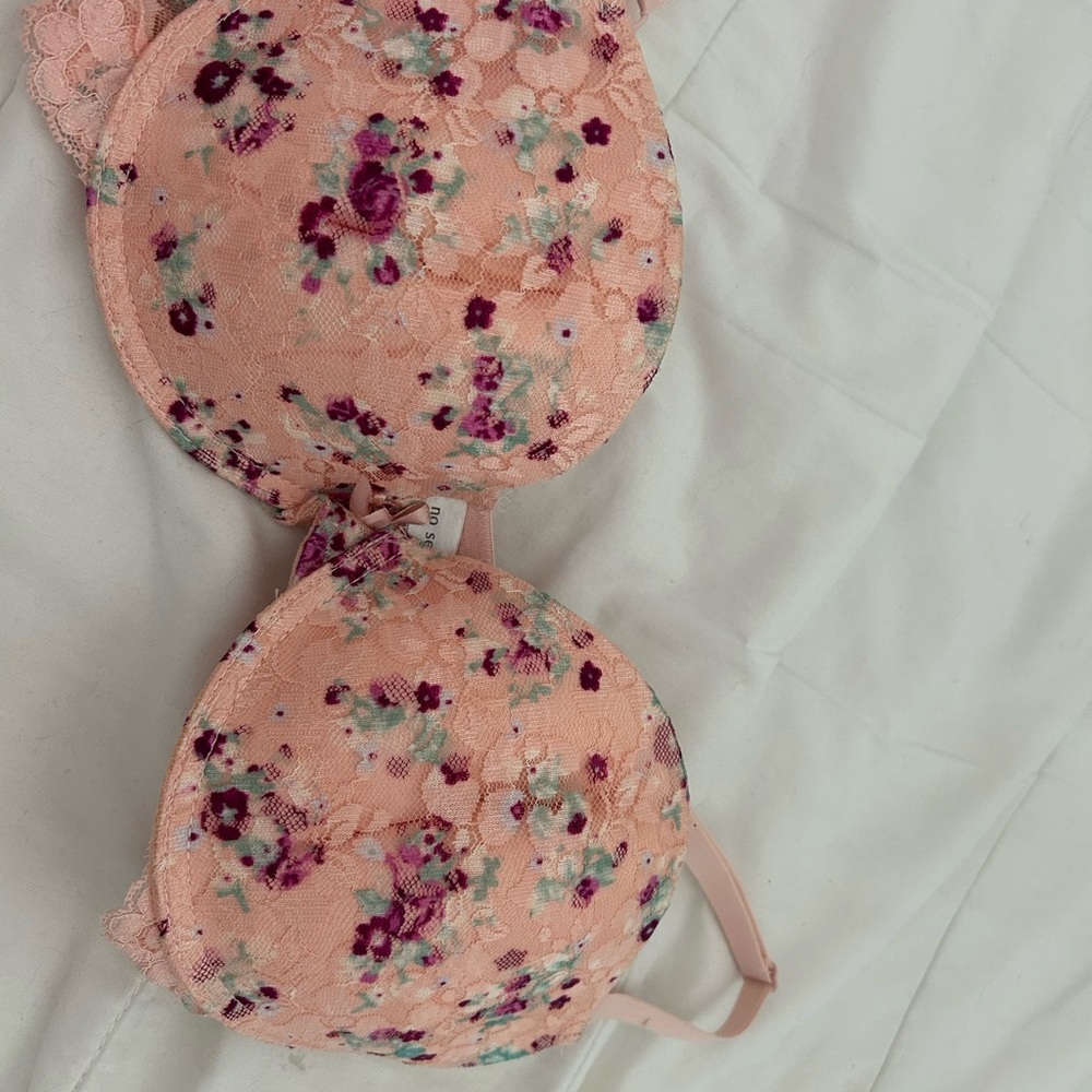 Forever 21 Floral Lace Bra - Pink and Purple